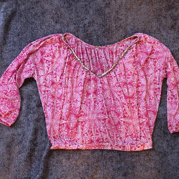 Free People SAFFRON FIELDS EMBELLISHED TEE CHERRY COMBO - Picture 10 of 14